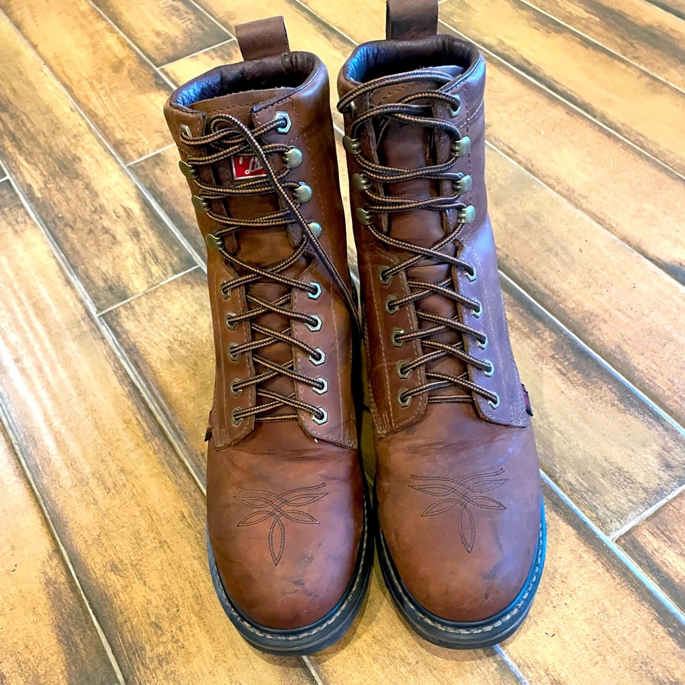 Tony Lama Waterproof Steel Toed Workboots size 9D